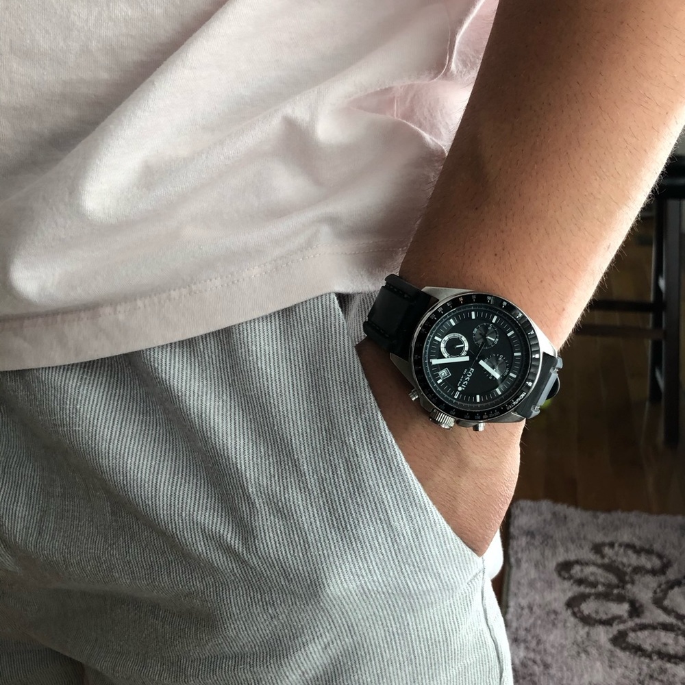 FOSSIL Three-Hand Date Stainless Steel Watch